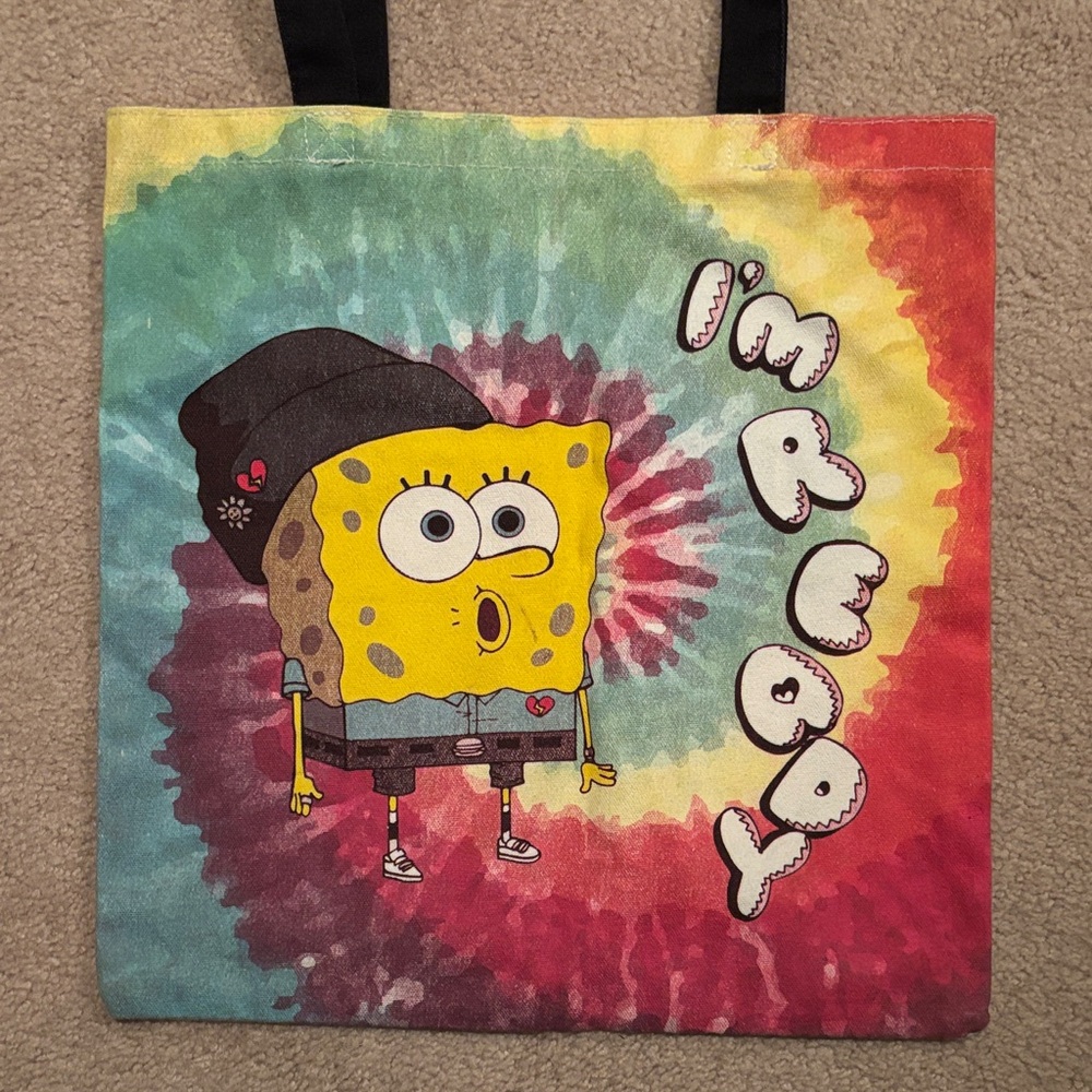 SpongeBob Tie-Dye Canvas Tote Bag